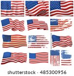 independence day usa flags | Shutterstock .eps vector #485300956