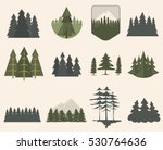 forest tree logo badge vector... | Shutterstock .eps vector #530764636
