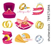 wedding rings vector engagement ... | Shutterstock .eps vector #789271846