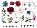 set watercolor elements of... | Shutterstock . vector #1114972553