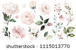 set watercolor elements of... | Shutterstock . vector #1115013770