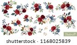 set of floral branch. flower... | Shutterstock .eps vector #1168025839