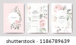 set of card with flower rose ... | Shutterstock .eps vector #1186789639
