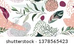 abstract botanic seamless... | Shutterstock .eps vector #1378565423