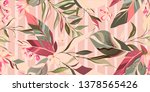 botanic seamless pattern with... | Shutterstock .eps vector #1378565426