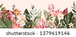 botanic seamless border  rim... | Shutterstock .eps vector #1379619146