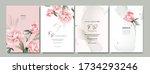 set of card with flower peonies ... | Shutterstock .eps vector #1734293246