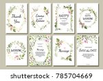  botanic card with wild flowers ... | Shutterstock .eps vector #785704669