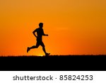 Silhouette Of A Jogger In...