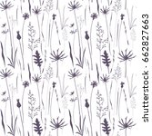  vector floral seamless pattern ... | Shutterstock .eps vector #662827663