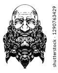 bearded bald dwarf with a kind... | Shutterstock .eps vector #1290763429