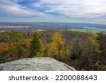 Small photo of An Autumn view from the mountaintop in Jenny Jump forest in Warren County New Jersey.