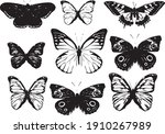 set of black and white vector... | Shutterstock .eps vector #1910267989