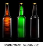 Set Of Beer Bottles Isolated On ...