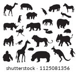african animals  silhouette ... | Shutterstock .eps vector #1125081356