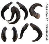 3d illustration of devil animal horn and horns