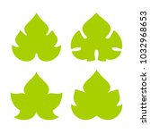Green Vine Leaf Vector Icon Set ...