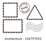 blank post stamps  vector... | Shutterstock .eps vector #136797053