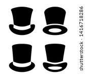 Top Hat Vector Icon Set On...