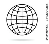 Simple Grid Globe Icon On White ...
