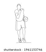 basketball player dribbling the ... | Shutterstock .eps vector #1961153746