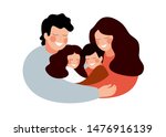 parents and children embracing... | Shutterstock .eps vector #1476916139