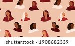 seamless pattern with female... | Shutterstock .eps vector #1908682339