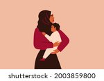arabian woman in hijab holds... | Shutterstock .eps vector #2003859800