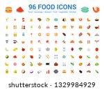 96 food full color line icons... | Shutterstock .eps vector #1329984929