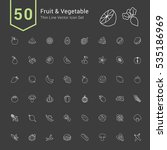fruit and vegetable icon set.... | Shutterstock .eps vector #535186969