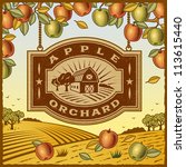 Apple Orchard. Editable Vector...
