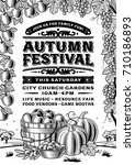 vintage autumn festival poster... | Shutterstock . vector #710186893