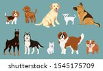 dog character set vector ... | Shutterstock .eps vector #1545175709