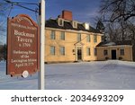 Small photo of LEXINGTON, MA â€“ DECEMBER 21: The Buckman Tavern, in Lexington, Massachusetts, is one of the few lasting witnesses to the opening salvos of the American Revolution December 21, 2019 in Lexington, MA