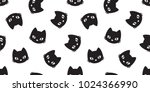 cat vector seamless pattern... | Shutterstock .eps vector #1024366990