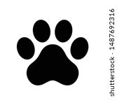 dog paw vector footprint icon... | Shutterstock .eps vector #1487692316
