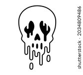 skull icon vector halloween... | Shutterstock .eps vector #2034809486