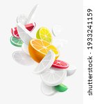 colorful and white 3d citrus... | Shutterstock .eps vector #1933241159