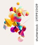 colorful 3d geometric shapes on ... | Shutterstock .eps vector #1959915439