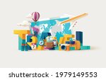 travel lettering design. 3d... | Shutterstock .eps vector #1979149553