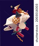 3d geometric shapes. abstract... | Shutterstock .eps vector #2003018303