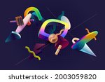 abstract graphic composition of ... | Shutterstock .eps vector #2003059820