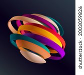 colorful 3d rings on dark... | Shutterstock .eps vector #2003059826