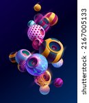 party poster design with 3d... | Shutterstock .eps vector #2167005133
