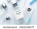 Malaria vaccine concept  vials...
