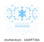molecule illustration over blue ... | Shutterstock .eps vector #166097366