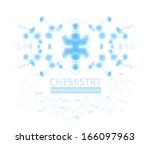 molecule illustration over blue ... | Shutterstock . vector #166097963