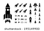 rocket icon set | Shutterstock . vector #195149900