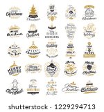 merry christmas. typography set.... | Shutterstock .eps vector #1229294713