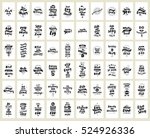 set of 60 cards or posters with ... | Shutterstock .eps vector #524926336